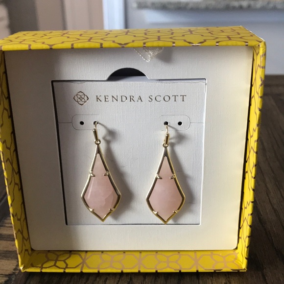 Kendra Scott Olivia Gold Rose Quartz Earrings - Picture 2 of 6